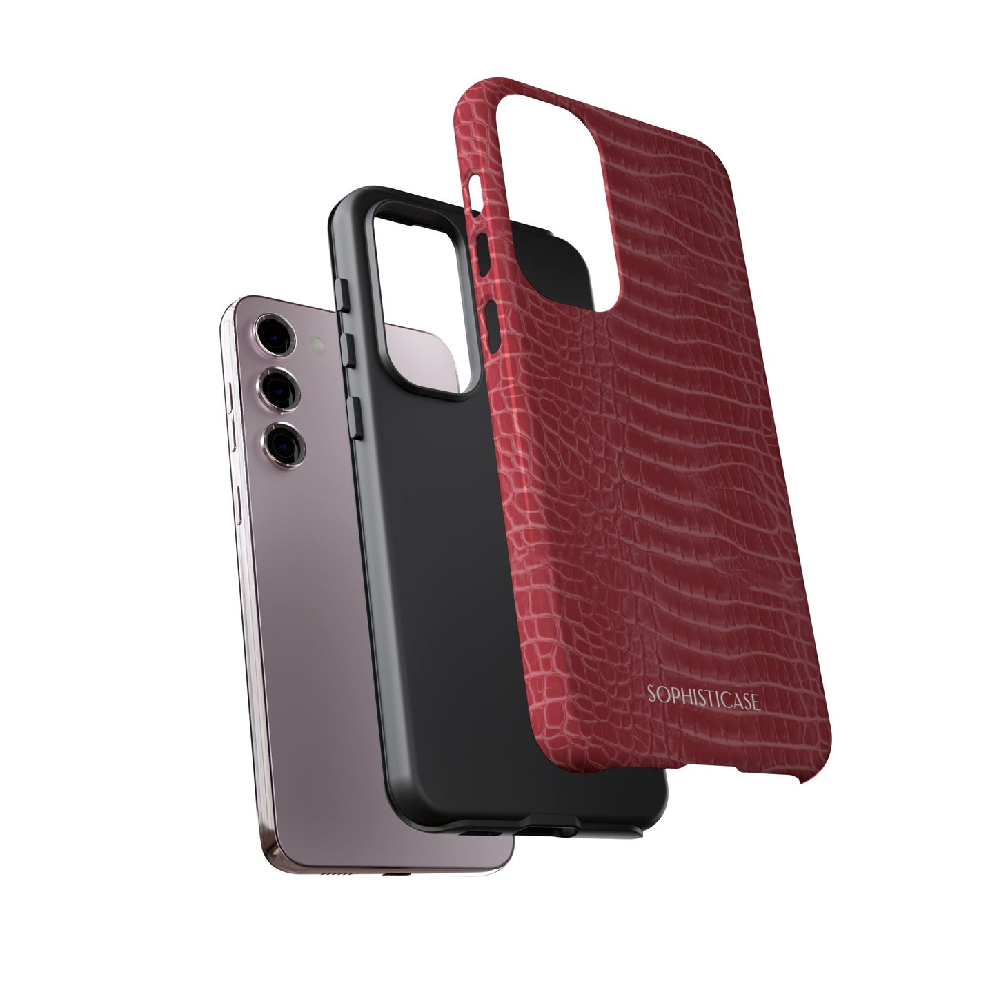 Luxe Leather in Cherry Red - iPhone Case, Samsung Galaxy Case, Google Pixel Case