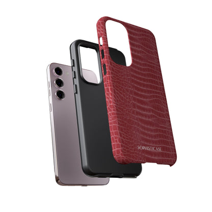 Luxe Leather in Cherry Red - iPhone Case, Samsung Galaxy Case, Google Pixel Case