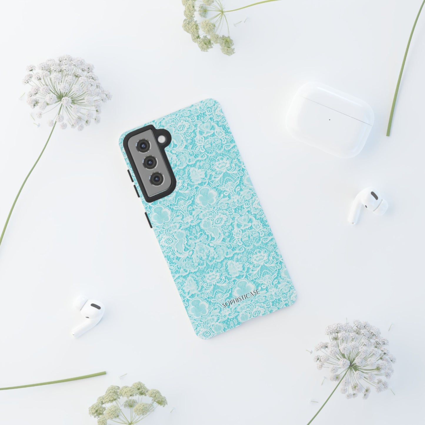 Luxe Lace in Aqua - iPhone Case, Samsung Galaxy Case, Google Pixel Case