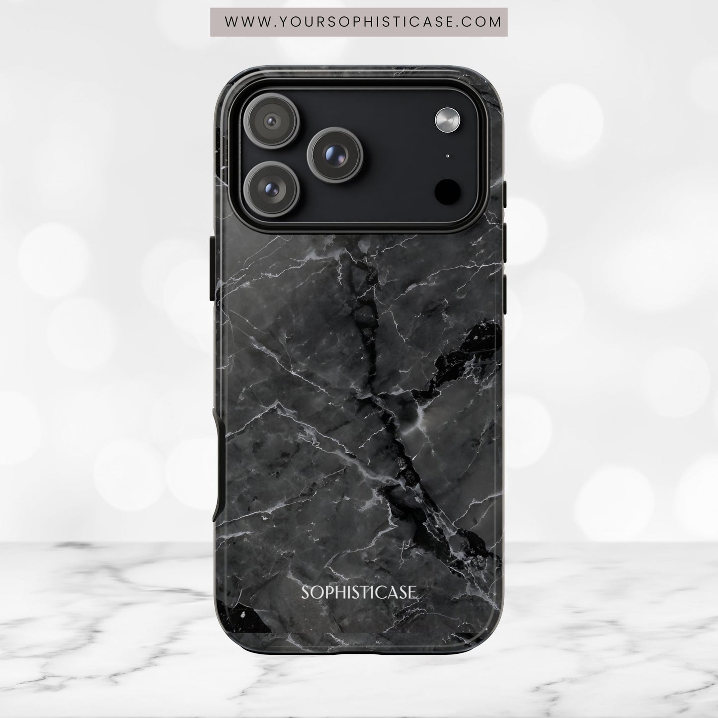 Marble Opulence in Black - iPhone Case, Samsung Galaxy Case, Google Pixel Case