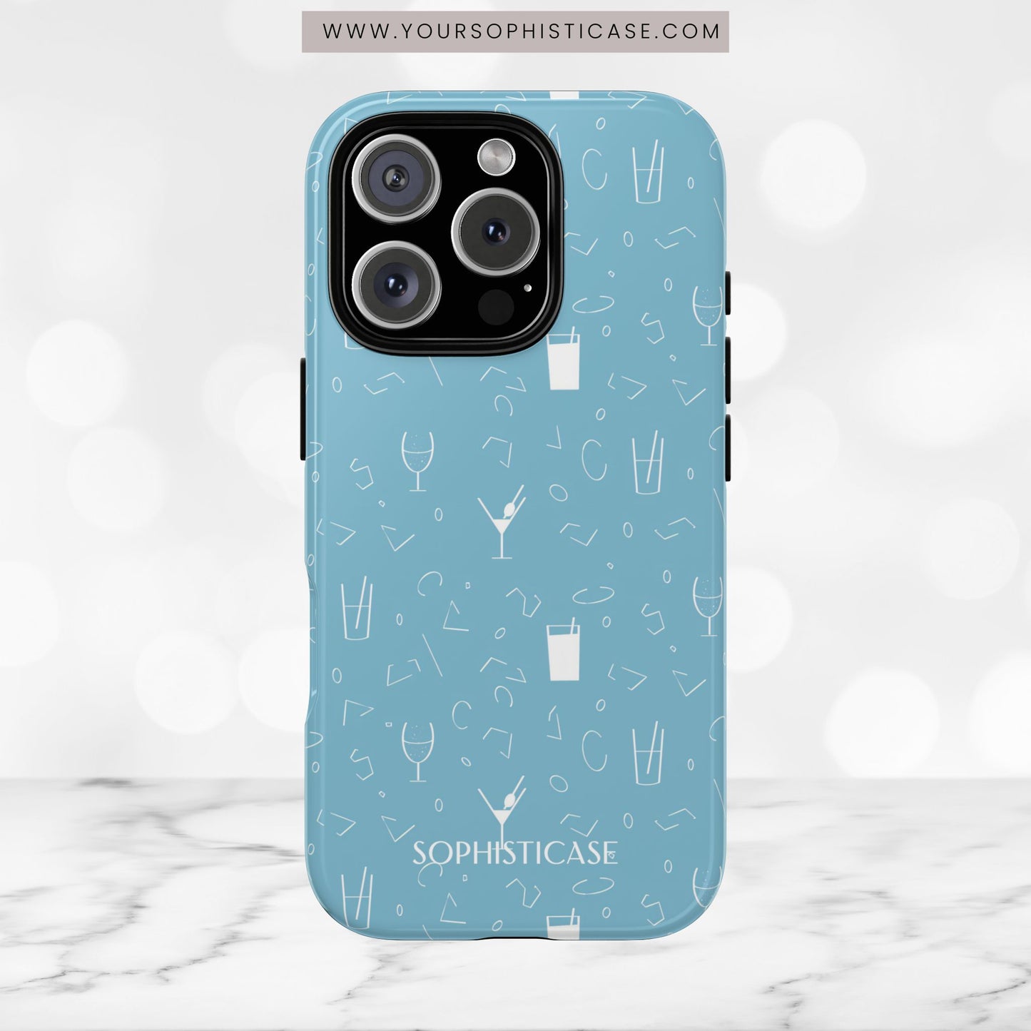 Cocktail Hour in Blue - iPhone Case