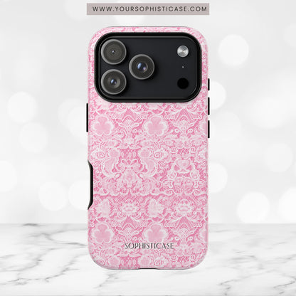 Luxe Lace in Pink - iPhone Case