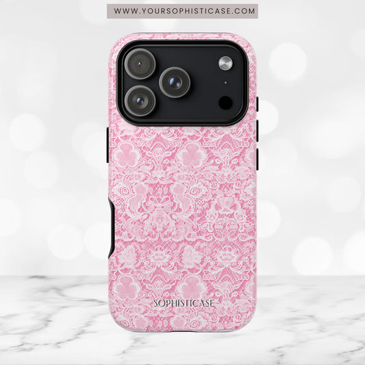 Luxe Lace in Pink - iPhone Case