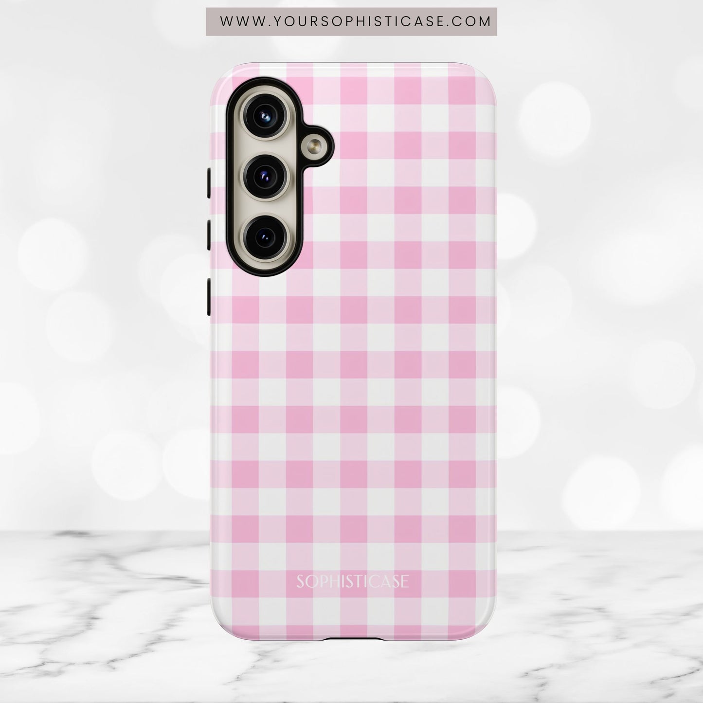 Gingham in Pink - Tough Phone Case