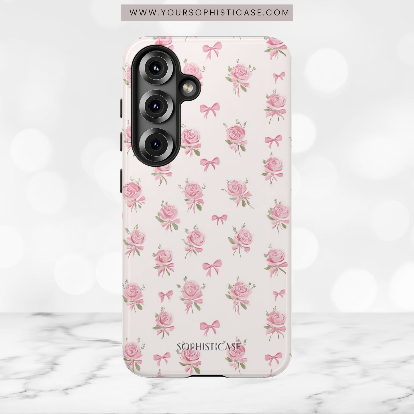 The Sweetest Thing in Coquette Roses and Bows - iPhone Case, Samsung Galaxy Case, Google Pixel Case