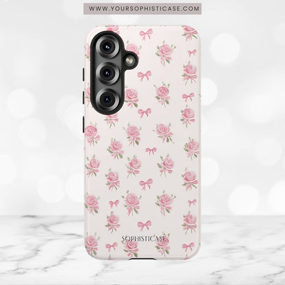 The Sweetest Thing in Coquette Roses and Bows - iPhone Case, Samsung Galaxy Case, Google Pixel Case