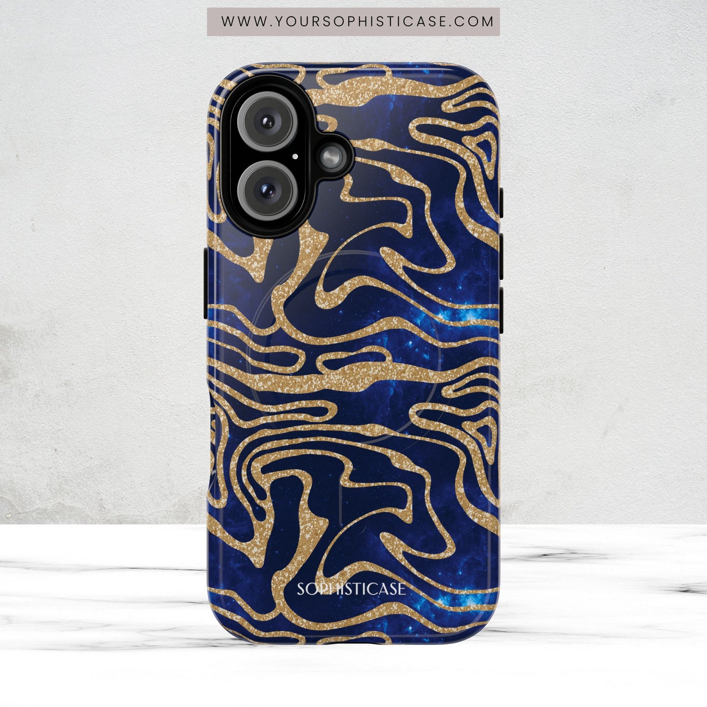 Cosmic Gold in Blue - iPhone Magsafe Case