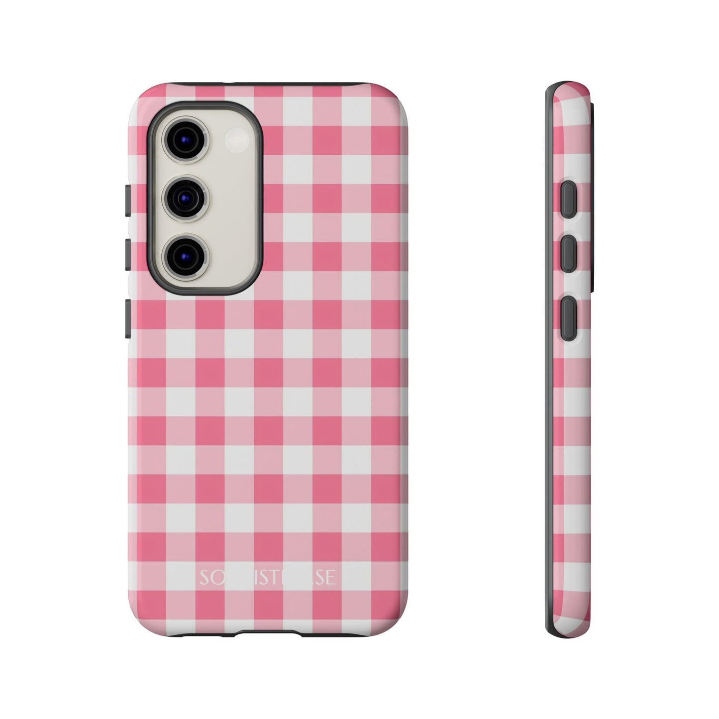 Gingham in Salmon - Tough Phone Case for Samsung Galaxy