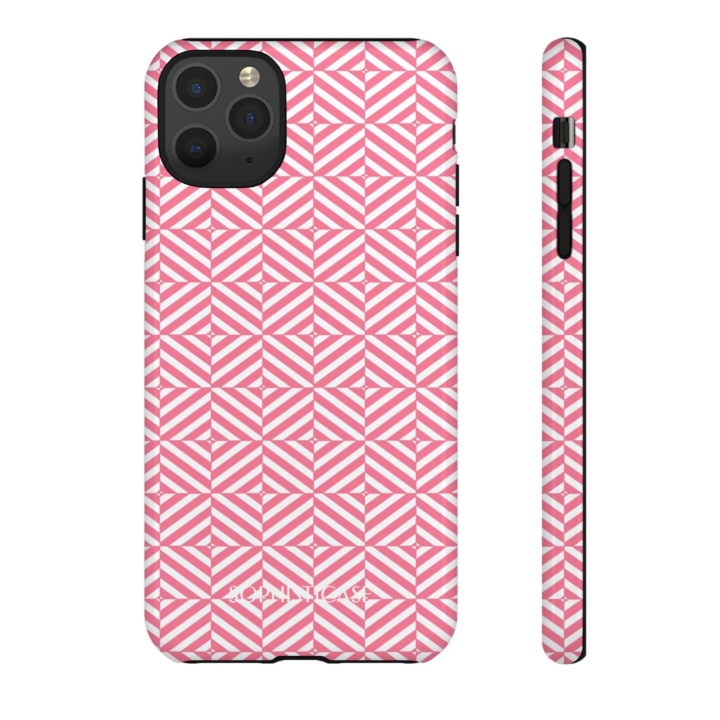 Illusions in Salmon - Dual Layer Shockproof Phone Case for iPhone, Google Pixel and Samsung Galaxy