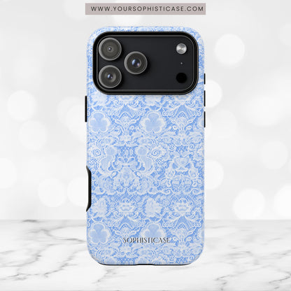 Luxe Lace in Blue - Tough Phone Case