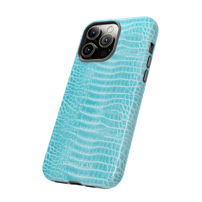 Luxe Leather in Aqua - iPhone Case