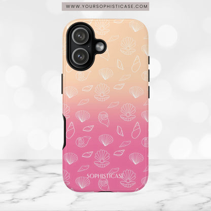 Seashell Society in Sandy Pink Sunset - iPhone Case, Samsung Galaxy Case, Google Pixel Case