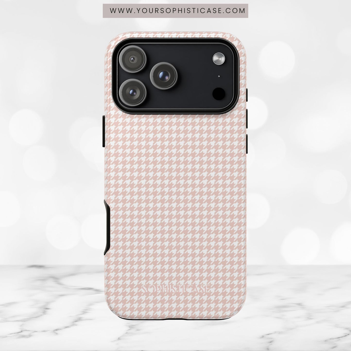 Houndstooth in Neutral - iPhone Case, Samsung Galaxy Case, Google Pixel Case