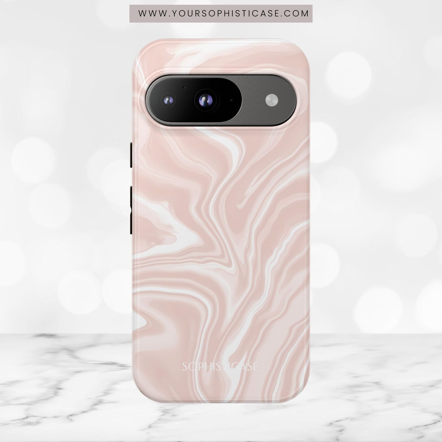 Liquid Dreams in Neutral Beige - Tough Phone Case