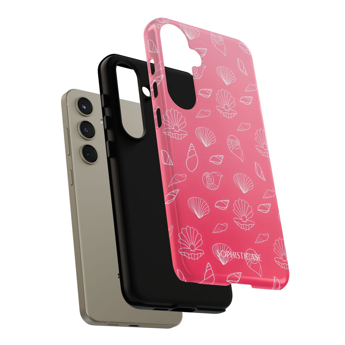 Seashell Society in Sunset Pink - iPhone Case, Samsung Galaxy Case, Google Pixel Case
