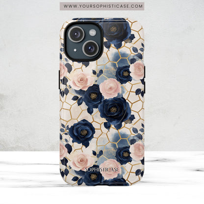 Royal Floral in Navy Hive - iPhone Magsafe Case
