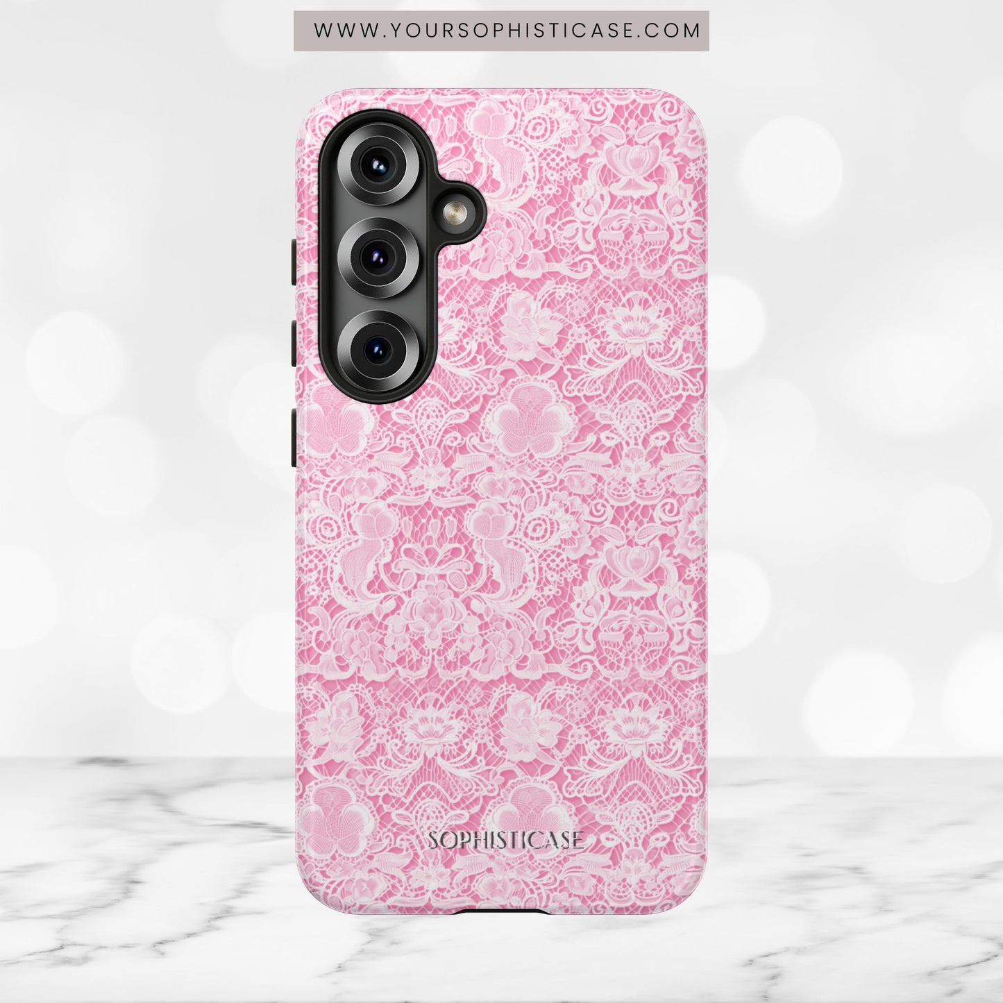 Luxe Lace in Pink - iPhone Case, Samsung Galaxy Case, Google Pixel Case
