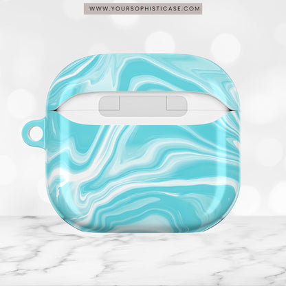 AirPod Cases - Liquid Dreams in Aqua