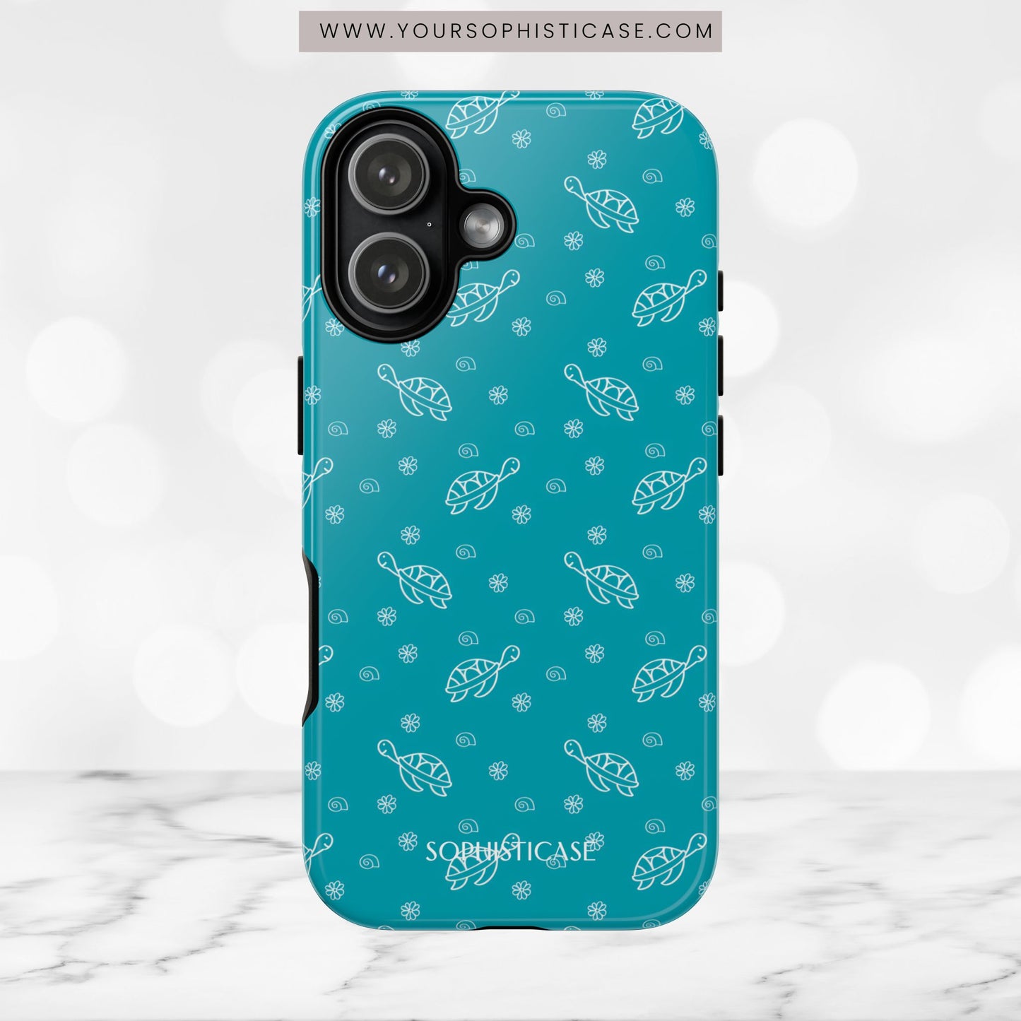 Turtle Island in Aqua - iPhone Case