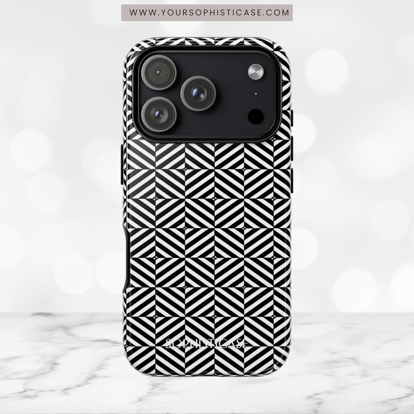 Illusions in Black - iPhone Case
