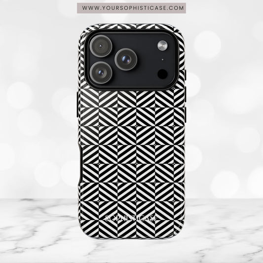 Illusions in Black - iPhone Case
