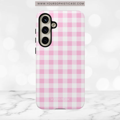 Gingham in Pink - iPhone Case, Samsung Galaxy Case, Google Pixel Case