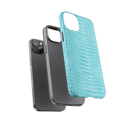 Luxe Leather in Aqua - Tough Phone Case