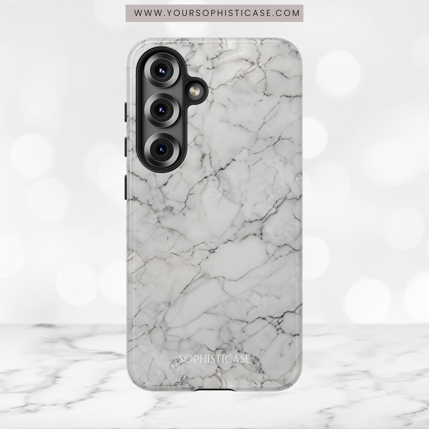 Marble Opulence in White - iPhone Case, Samsung Galaxy Case, Google Pixel Case