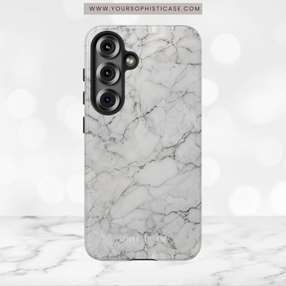 Marble Opulence in White - iPhone Case, Samsung Galaxy Case, Google Pixel Case