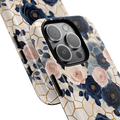 Royal Floral in Navy Hive - iPhone Magsafe Case