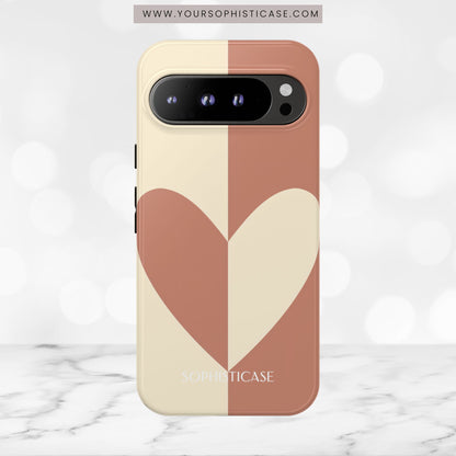 Be Mine in Brown and Cream - iPhone Case, Samsung Galaxy Case, Google Pixel Case