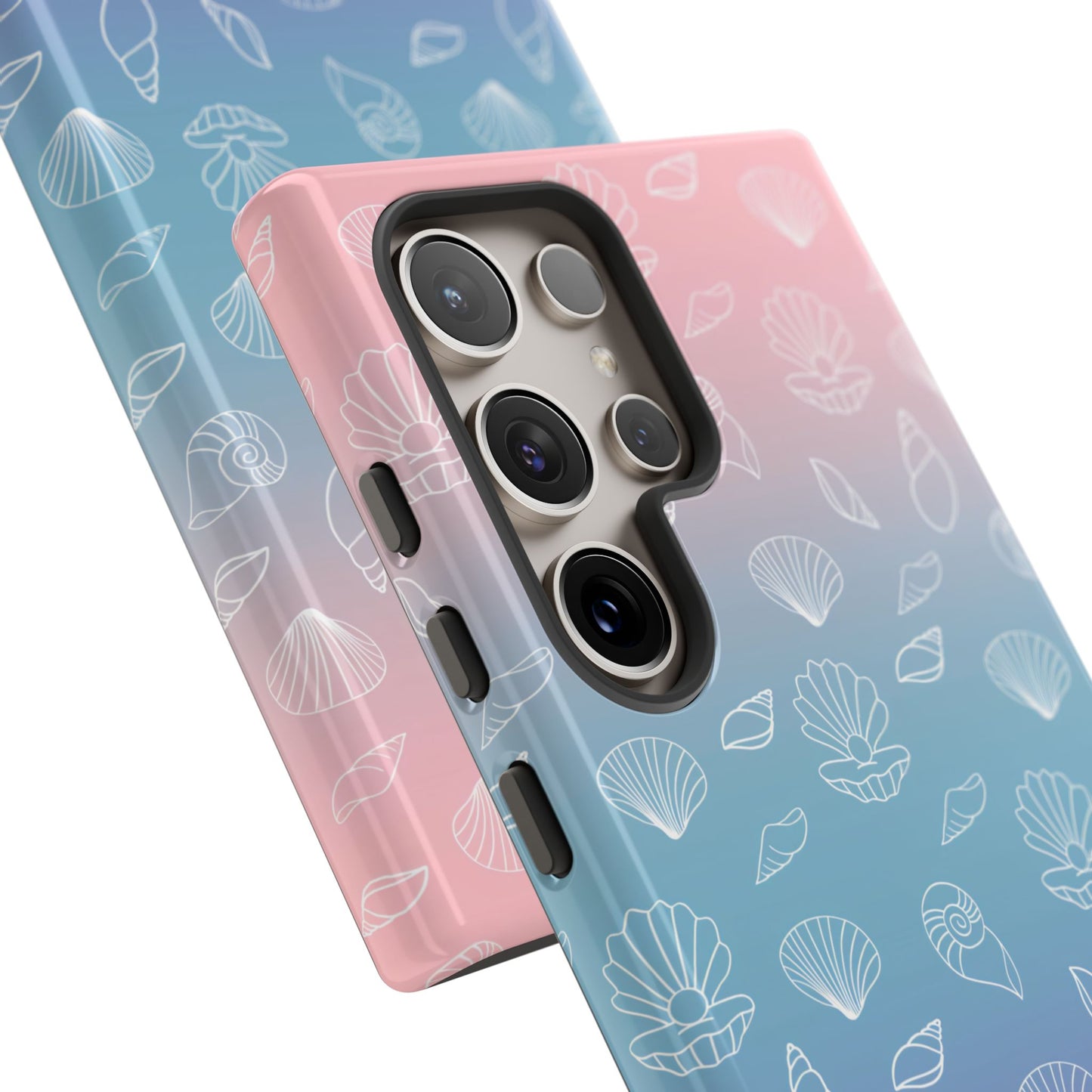 Seashell Society in Pink Blue & Purple Sunset - iPhone Case, Samsung Galaxy Case, Google Pixel Case