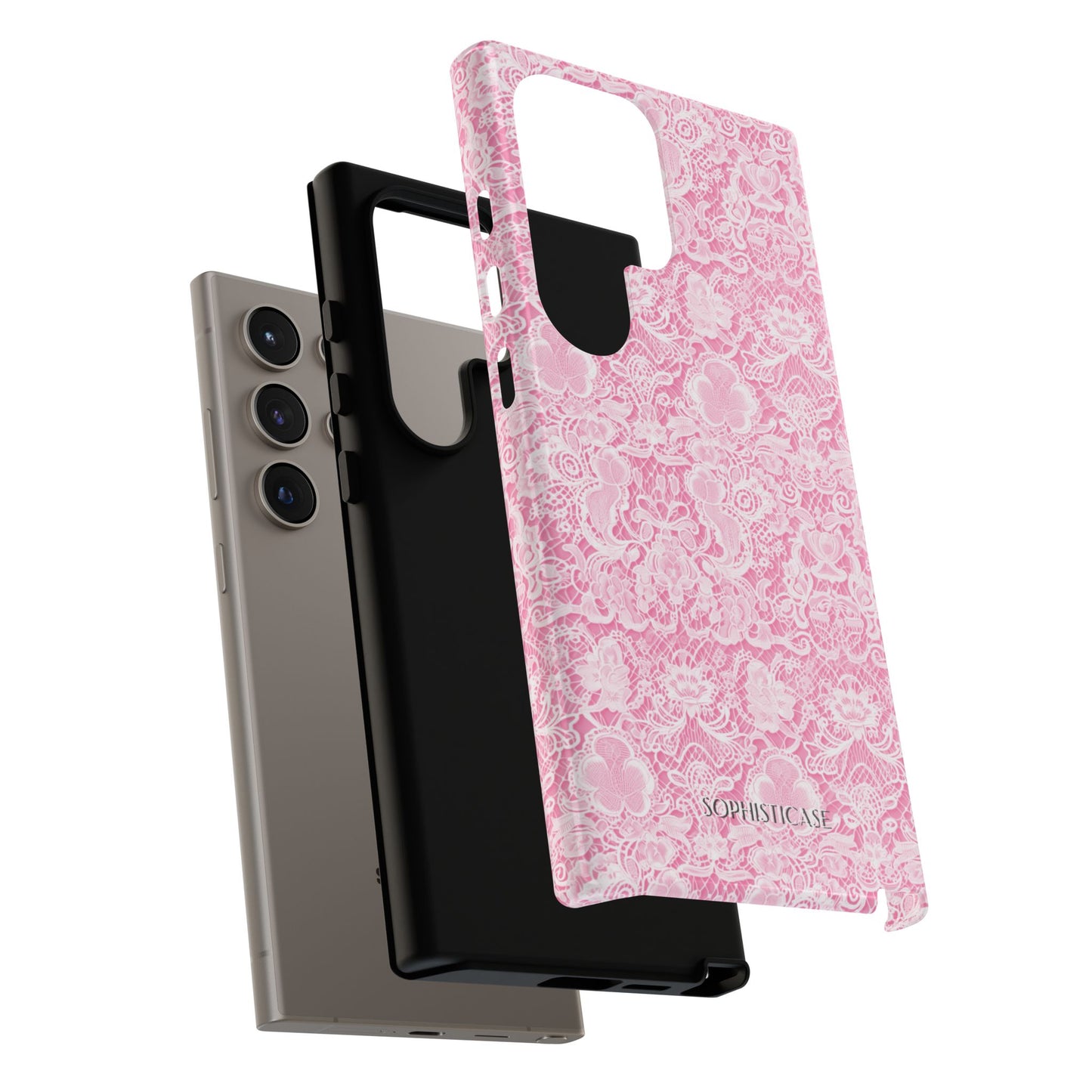 Luxe Lace in Pink - iPhone Case, Samsung Galaxy Case, Google Pixel Case