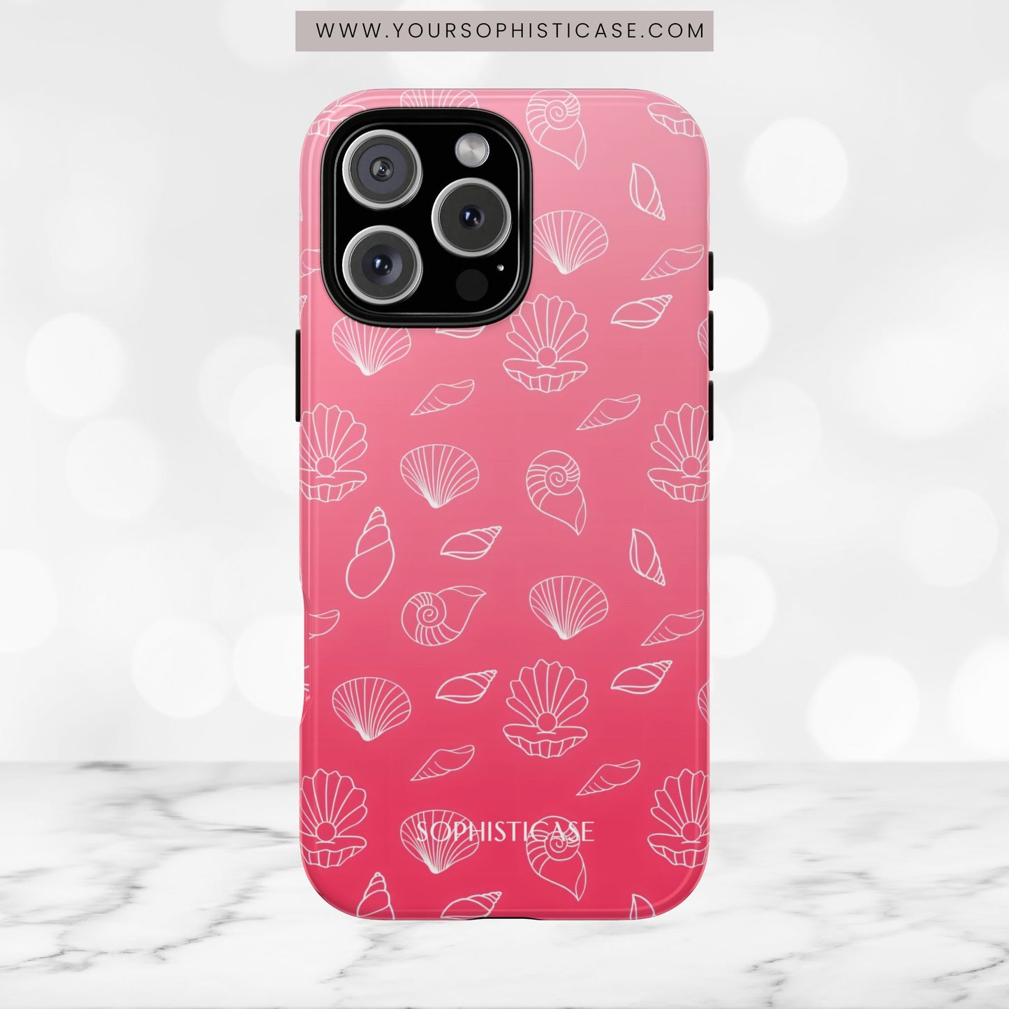 Seashell Society in Sunset Pink - iPhone Case, Samsung Galaxy Case, Google Pixel Case
