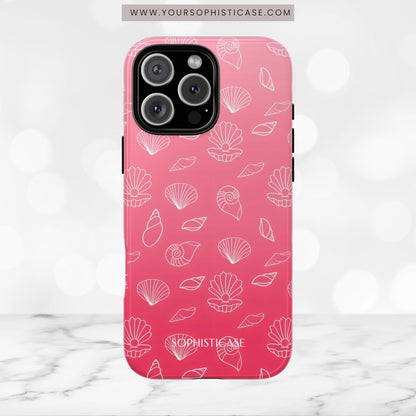 Seashell Society in Sunset Pink - iPhone Case, Samsung Galaxy Case, Google Pixel Case