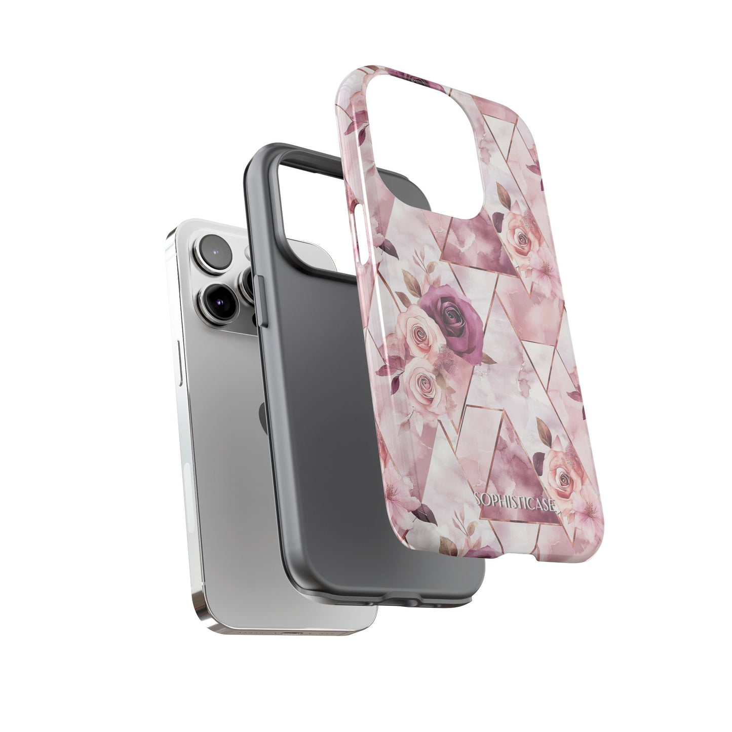 Royal Floral in Plum Chevron - Tough Phone Case