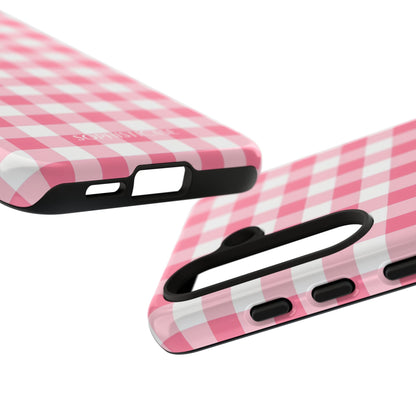 Gingham in Salmon - Tough Phone Case