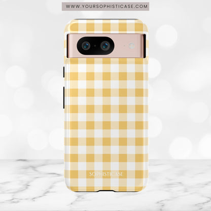 Gingham in Yellow - Tough Phone Case