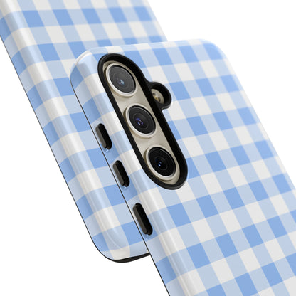 Gingham in Blue - iPhone Case, Samsung Galaxy Case, Google Pixel Case