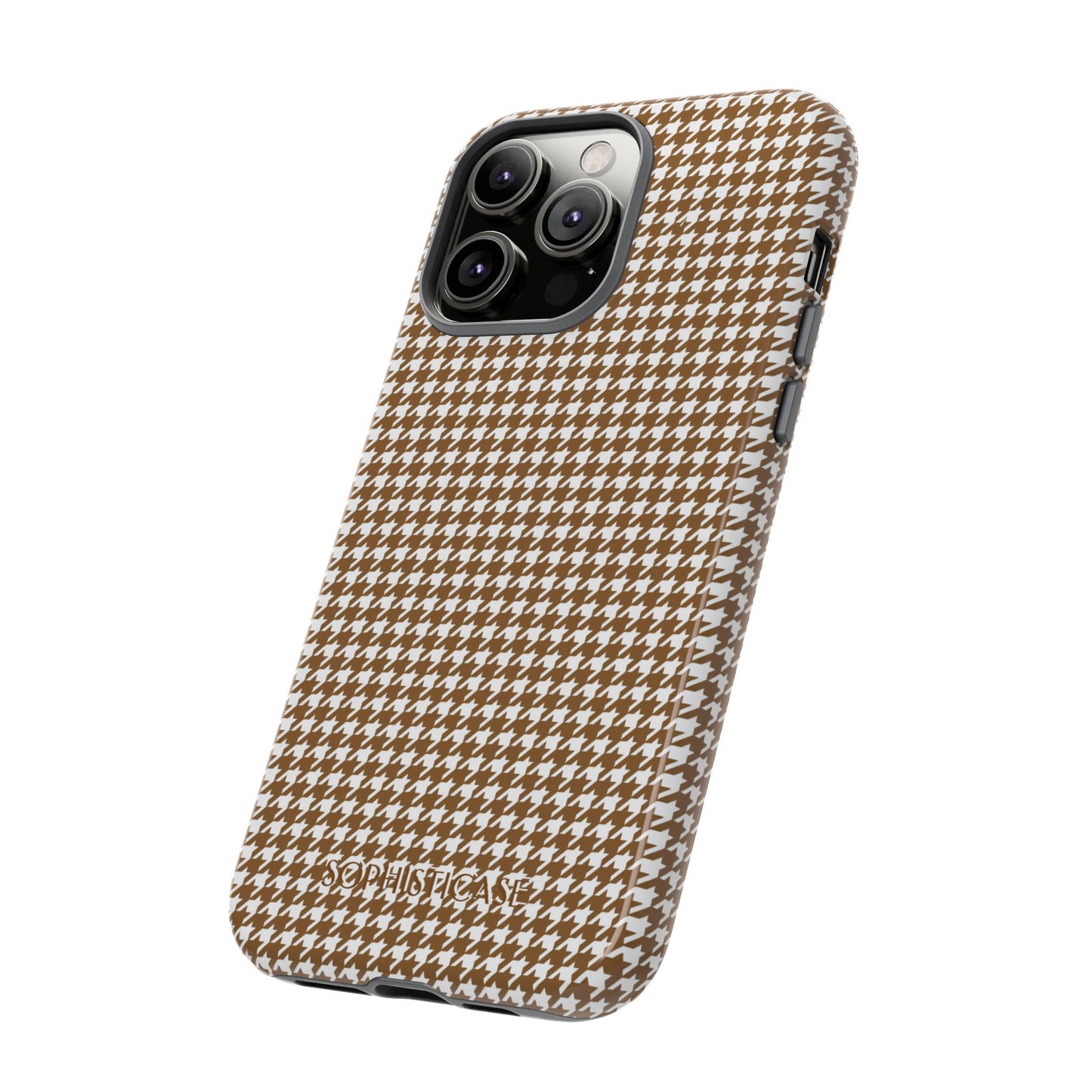 Houndstooth in Brown - Drop Proof Phone Case for iPhone