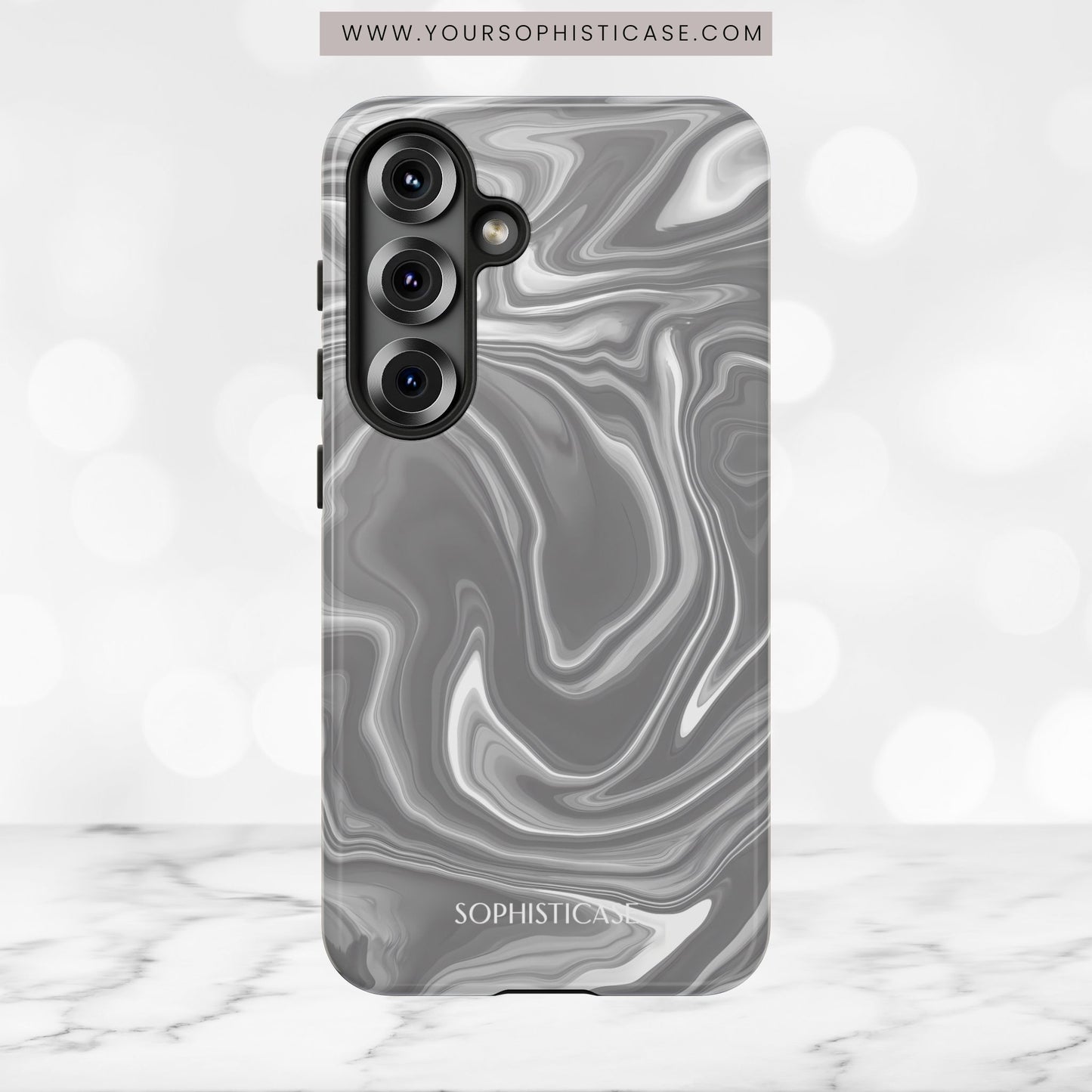 Liquid Dreams in Charcoal - Tough Phone Case