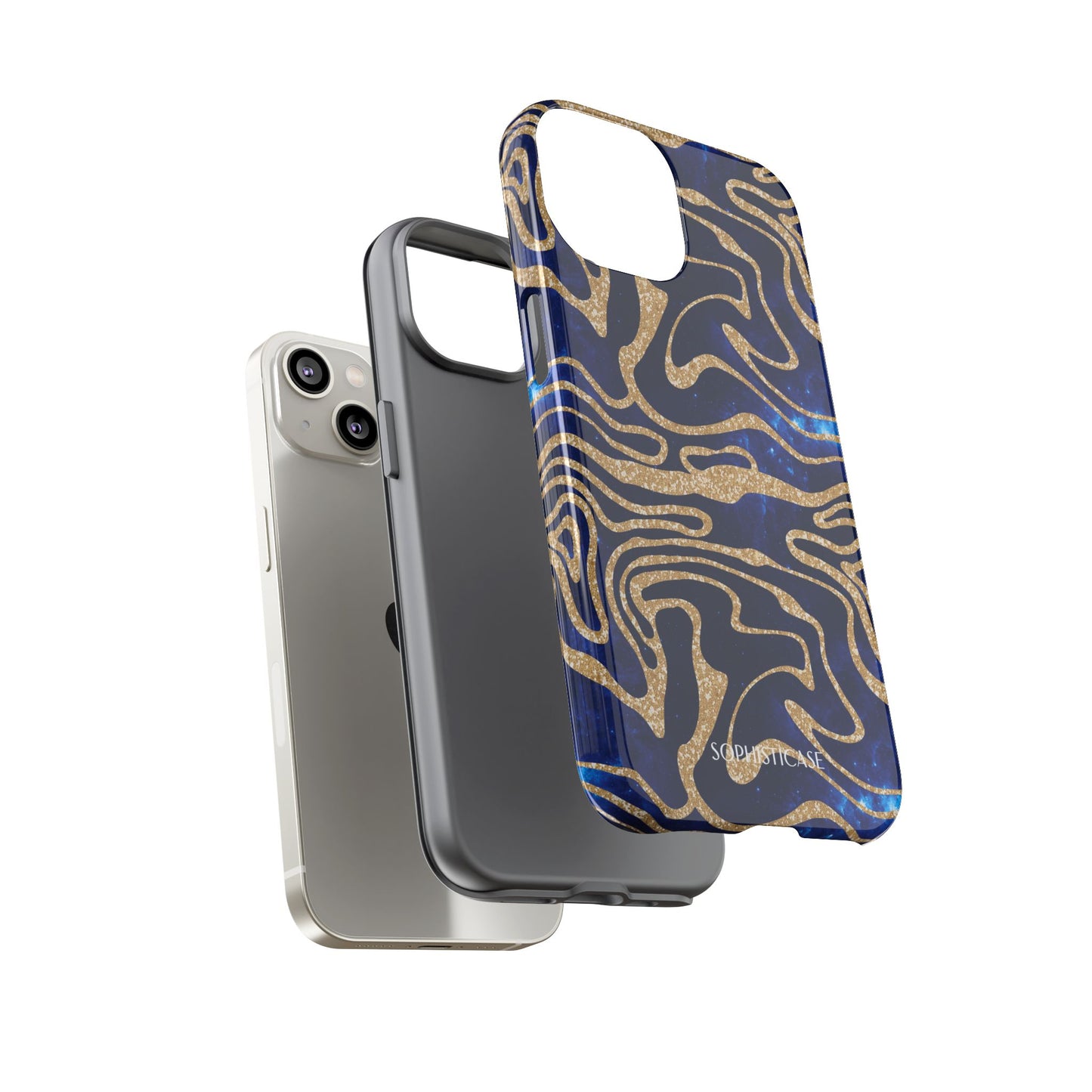 Cosmic Gold in Blue - iPhone Case, Samsung Galaxy Case, Google Pixel Case