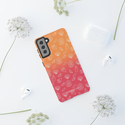 Seashell Society in Sunset Orange - iPhone Case, Samsung Galaxy Case, Google Pixel Case