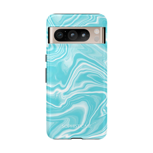 Liquid Dreams in Aqua - Drop Proof Phone Case for Google Pixel