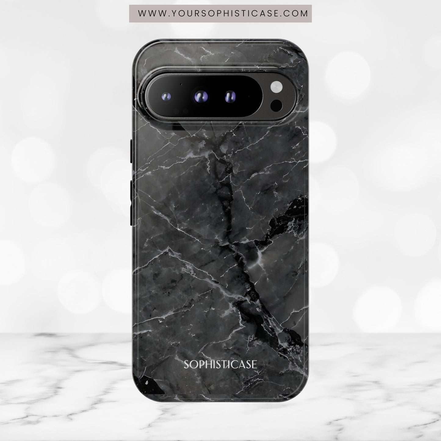 Marble Opulence in Black - iPhone Case, Samsung Galaxy Case, Google Pixel Case