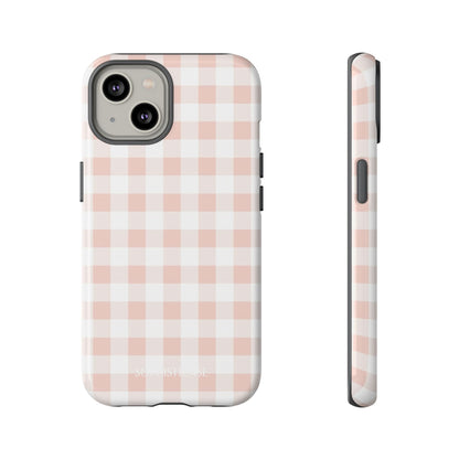 Gingham in Neutral Beige - Tough Phone Case