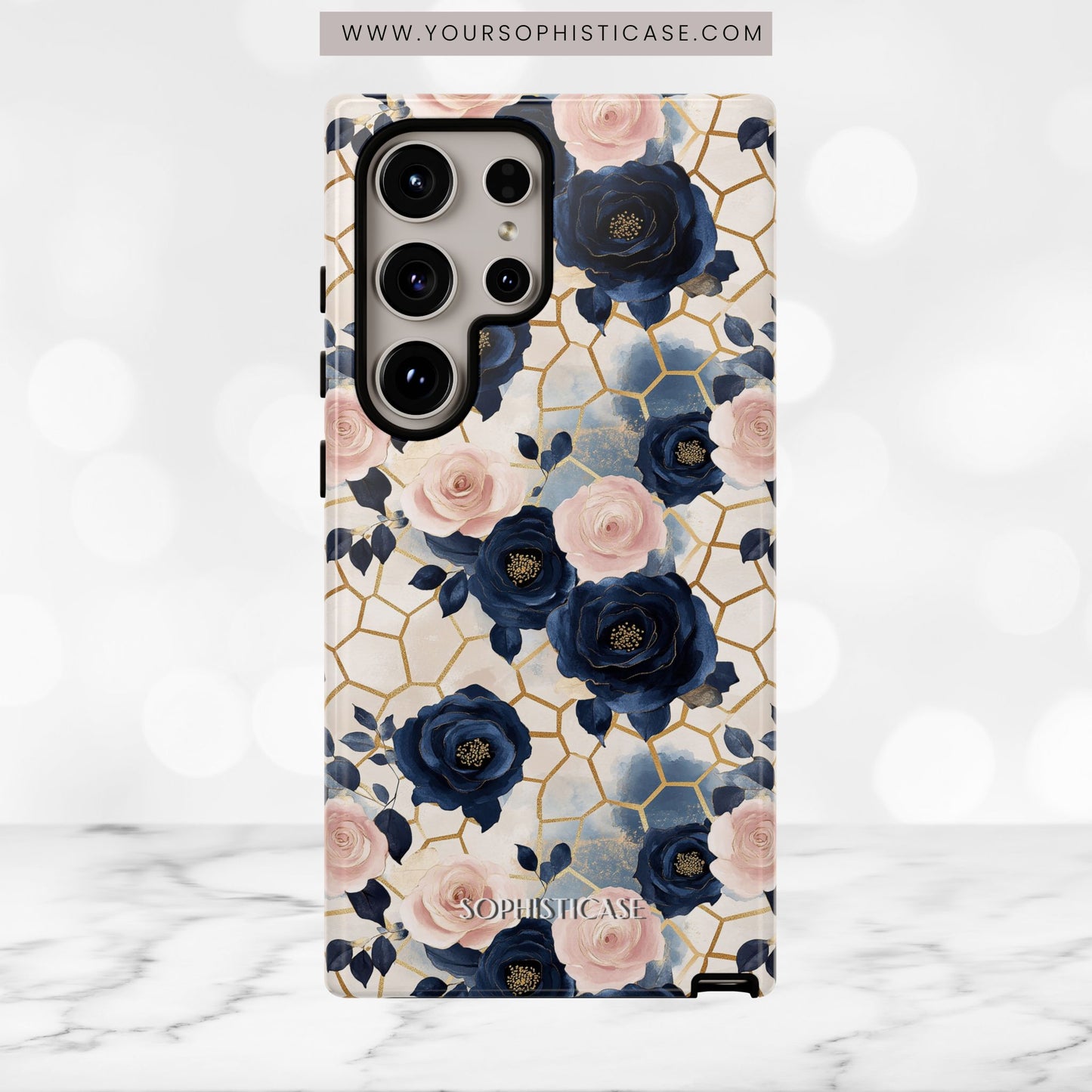 Royal Floral in Navy Hive - Tough Phone Case
