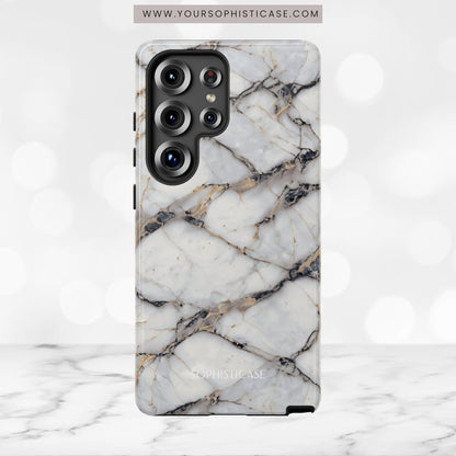 Marble Opulence in Cracked Beige - iPhone Case, Samsung Galaxy Case, Google Pixel Case