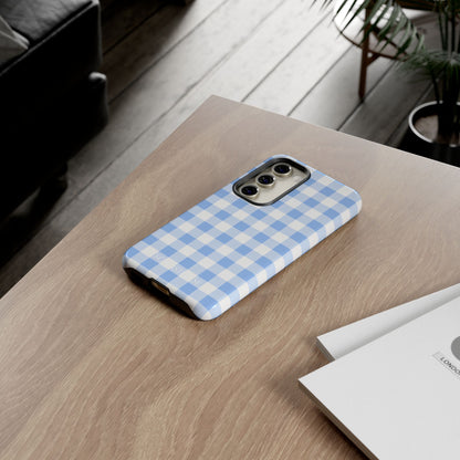 Gingham in Blue - Tough Phone Case for Samsung Galaxy