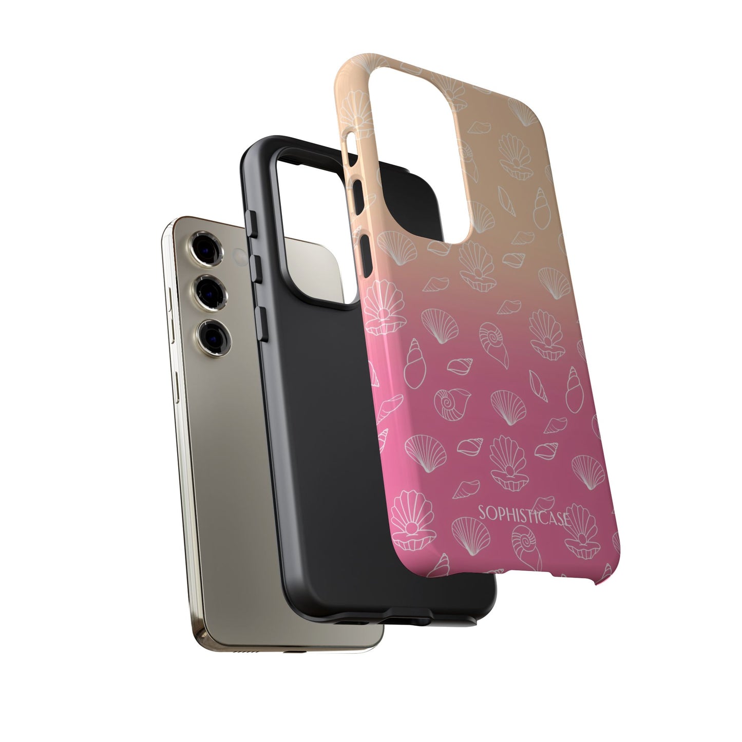 Seashell Society in Sandy Pink Sunset - iPhone Case, Samsung Galaxy Case, Google Pixel Case